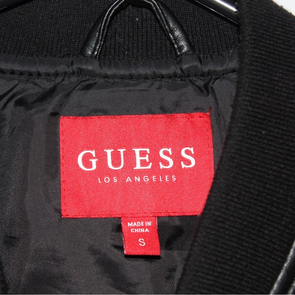 GUESS LEATHER BOMBER JACKET - Picture 4 of 4